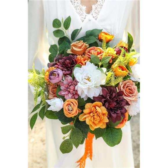 26Heads Artificial Flowers Bulk Wedding Decorations Mix Silk Fake Flowers DIY - Picture 5 of 6